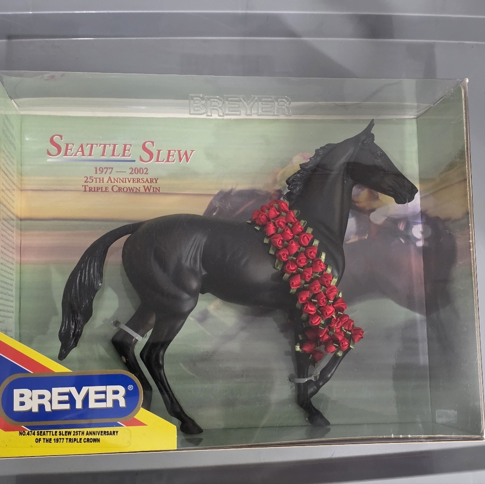 Breyer Seattle Slew #474 Triple Crown Winner 25th Anniversary Horse Original Box